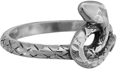 Diamond Cut Intertwined Snake Ring