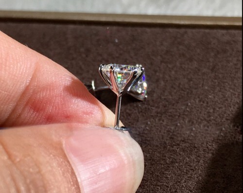 2Ct Round Cut Lab-Created Diamond 14K White Gold Plated Solitaire Stud Earrings