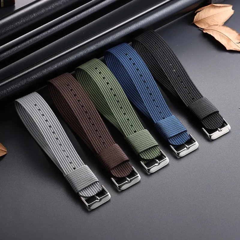 High Quality Nylon Watch Band Canvas Watch Strap Single Pass 18mm 20mm 22mm