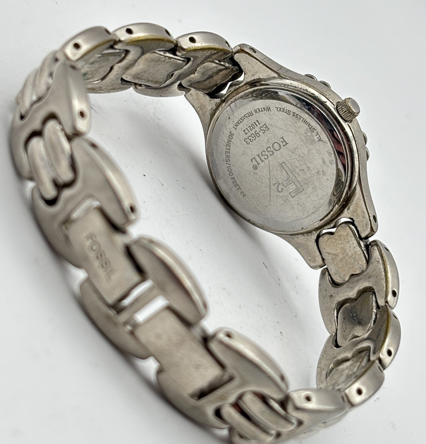 Fossil ES-8950 Silver Tone Metal Band, Blue Dial #9.13