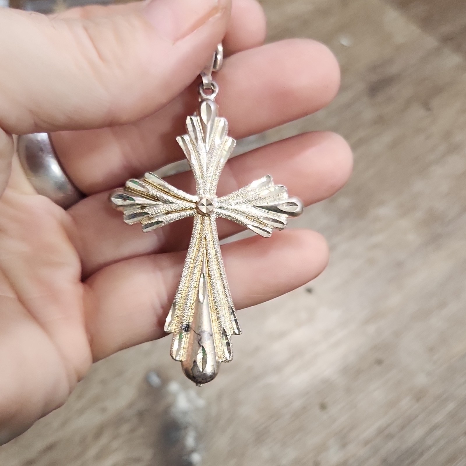 Streling Silver 925 Cross Pendant Charm Religious Theme Jewelry