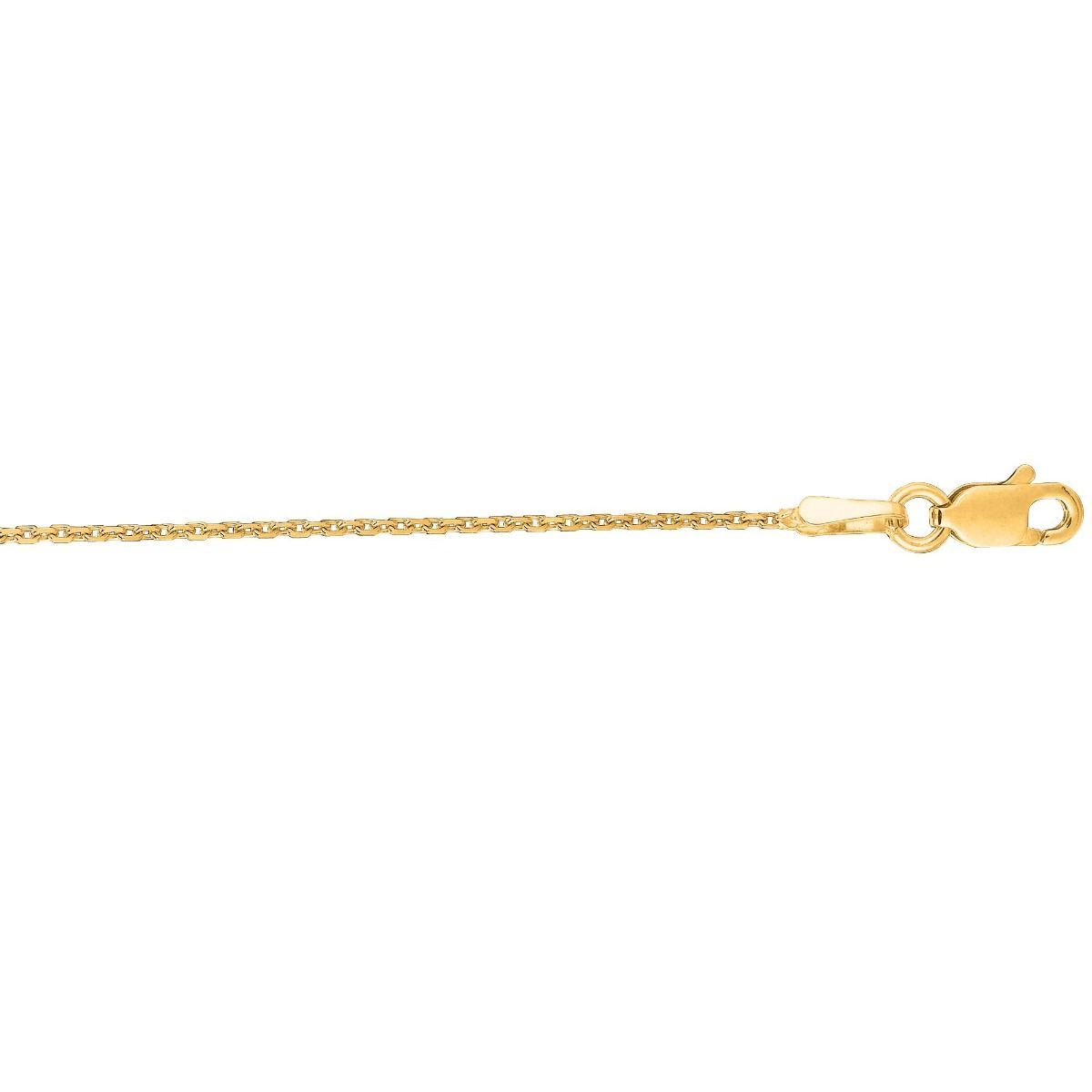 10K Gold 1.1mm Diamond-Cut Cable Chain Necklace with Lobster Lock Fine Jewelry