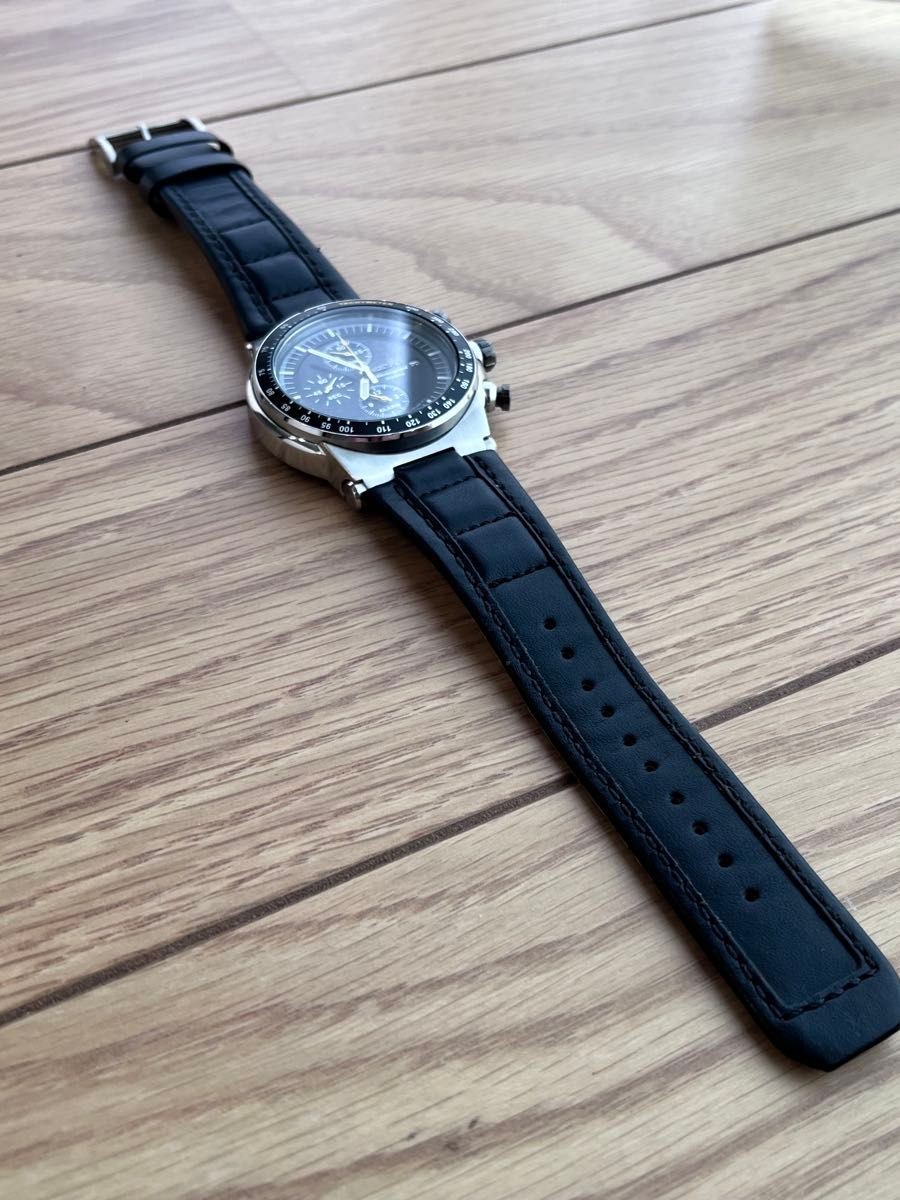 Working Excellent condition Rare model SEIKO Chronograph 7T62 0GX0 Black dial Ta