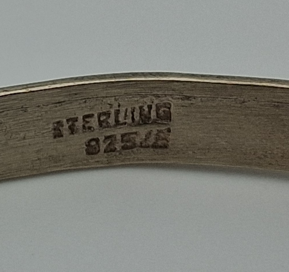 Lot of 3 Vintage Mexican Sterling Silver 5mm Etched Bangle Bracelets 37.44g 8″