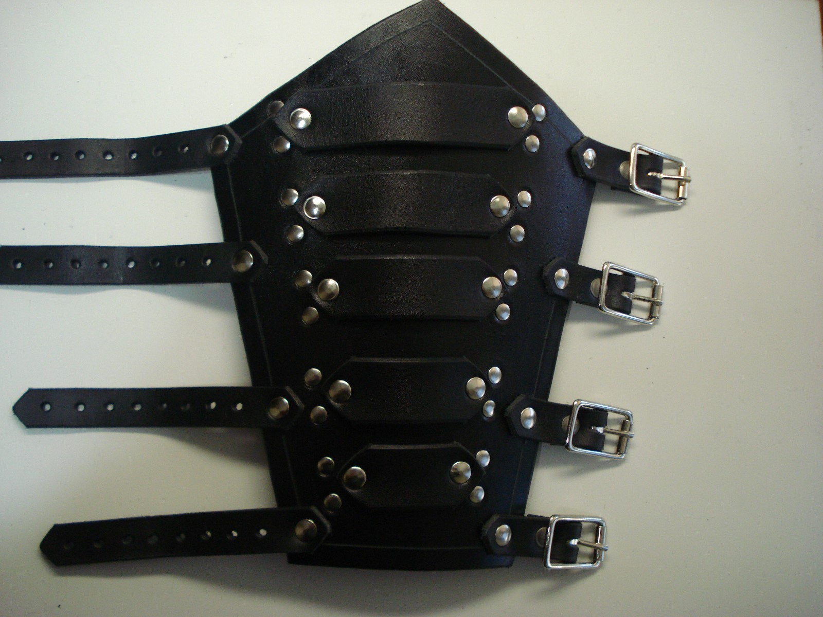 LEATHER UNISEX VIKING LEATHER GAUNTLET.BLACK METAL.(MDLUG0263)…… MYSTICUM