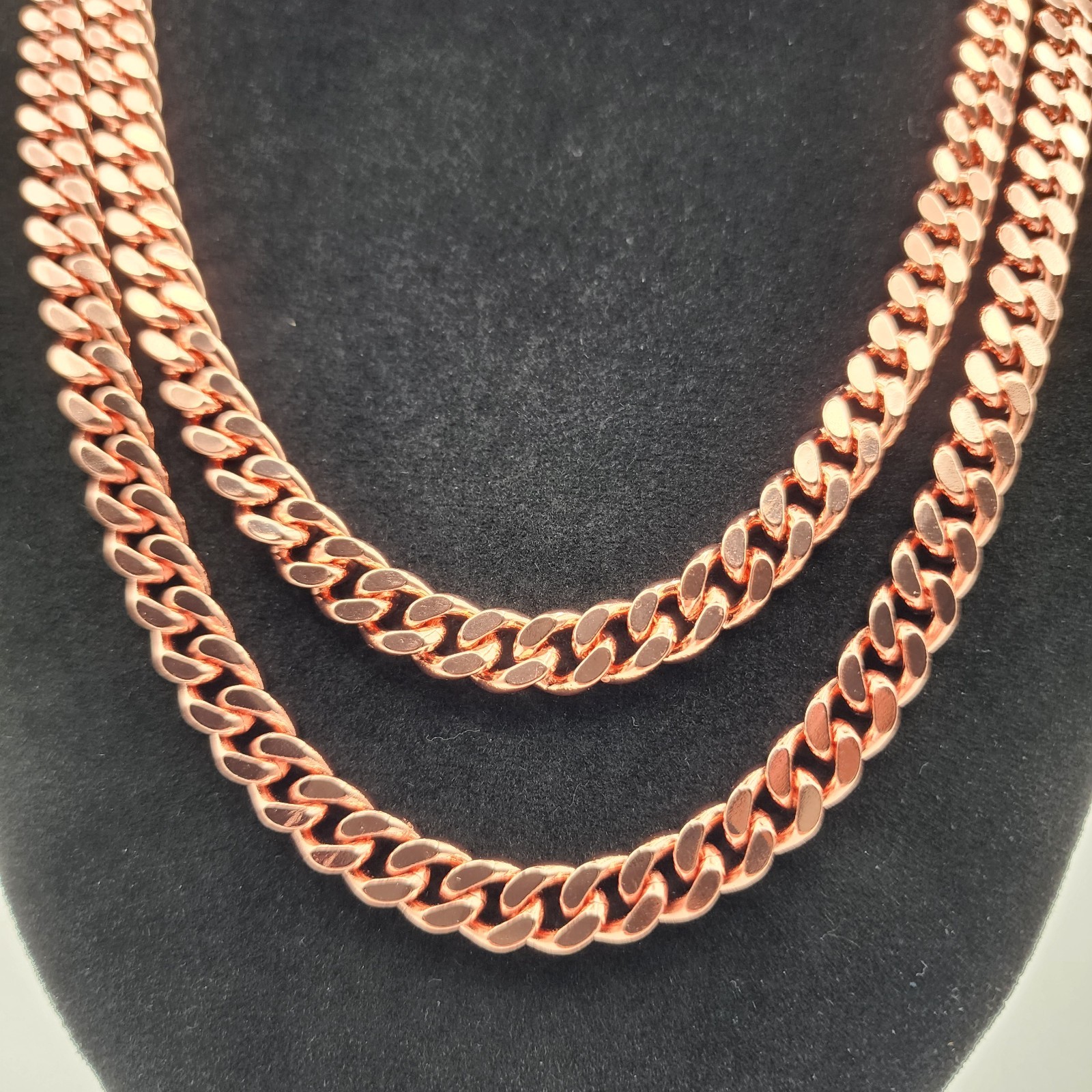 Pure Copper Cuban Chain Necklace – 9 mm Heavy Cuban Link Chain 22″-24″