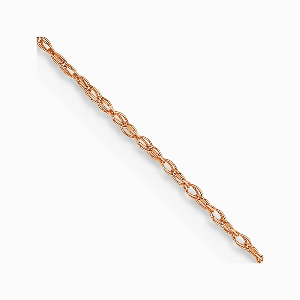14K Rose Gold .5 Mm Carded Cable Rope Chain Necklace 16″-24″