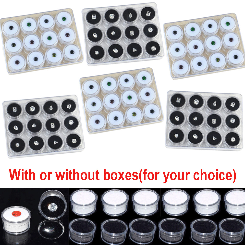 Small Loose Diamond Gemstone Display Jewelry Show Box Empty Plastic Containers