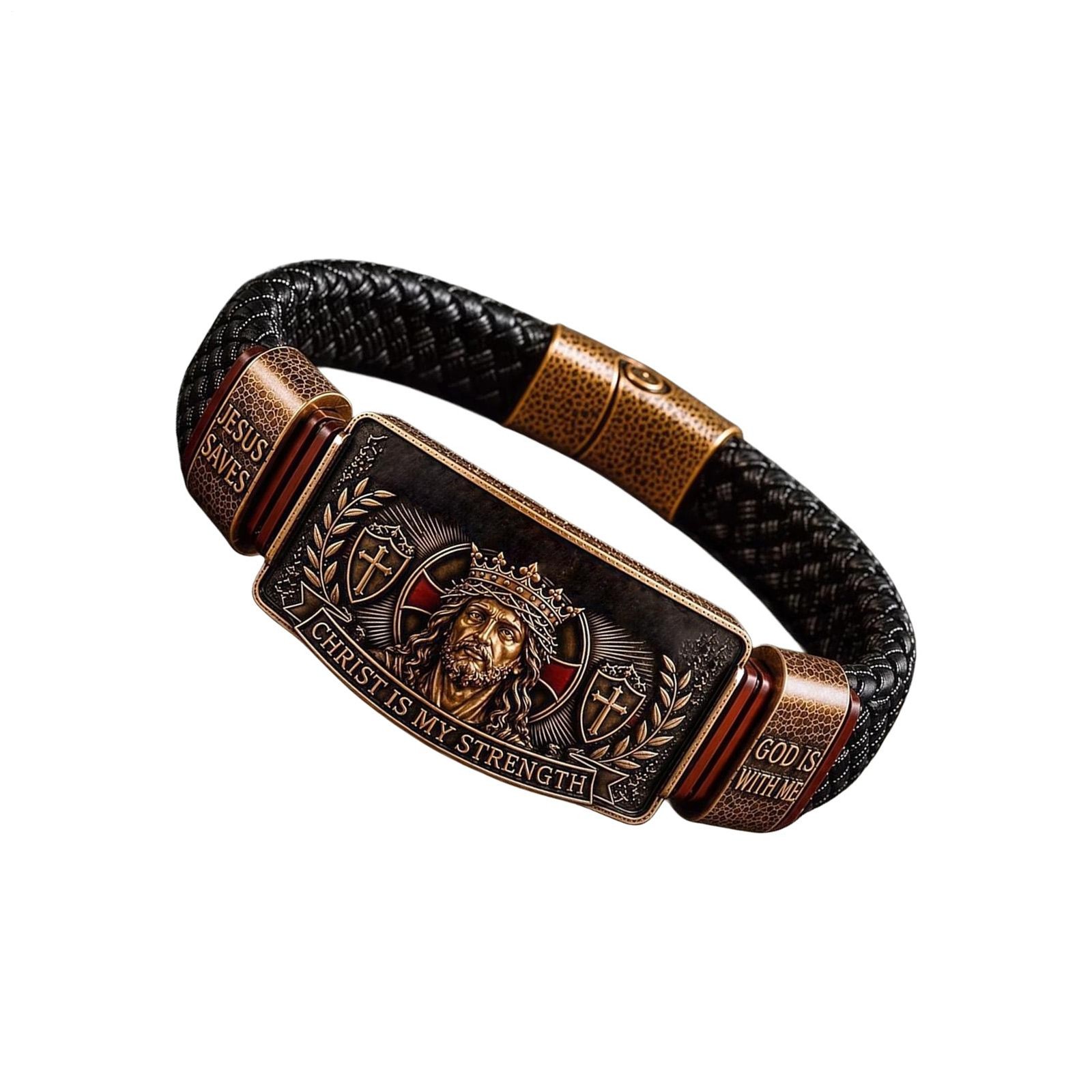 King of Kings Religious Bracelet, Adjustable Inspirational Wristband for Men