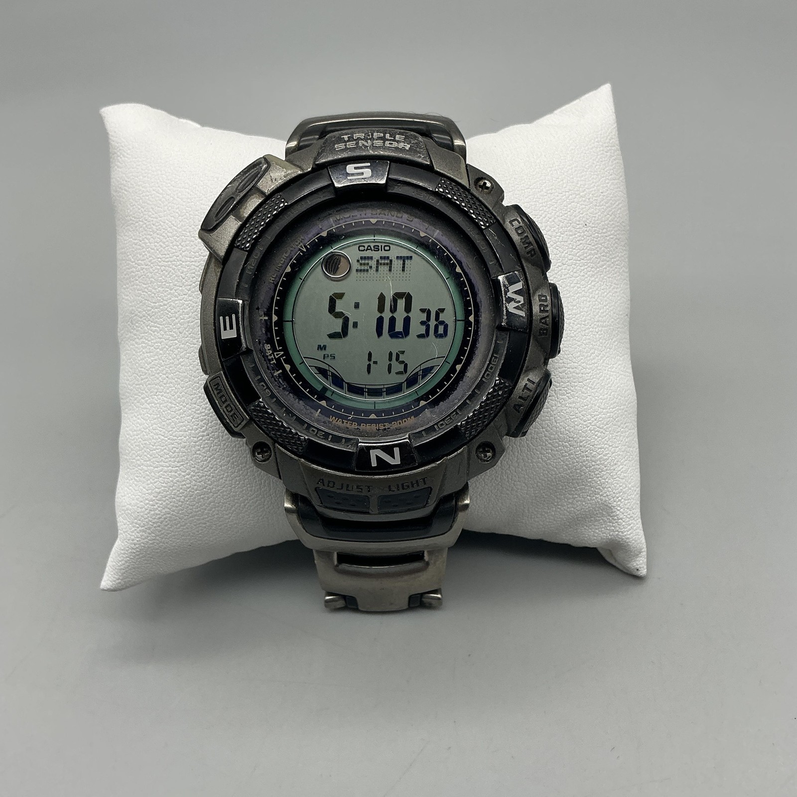Casio Pathfinder PAW-1500T Mens Watch 49mm Titanium Solar Day Date 7.25″