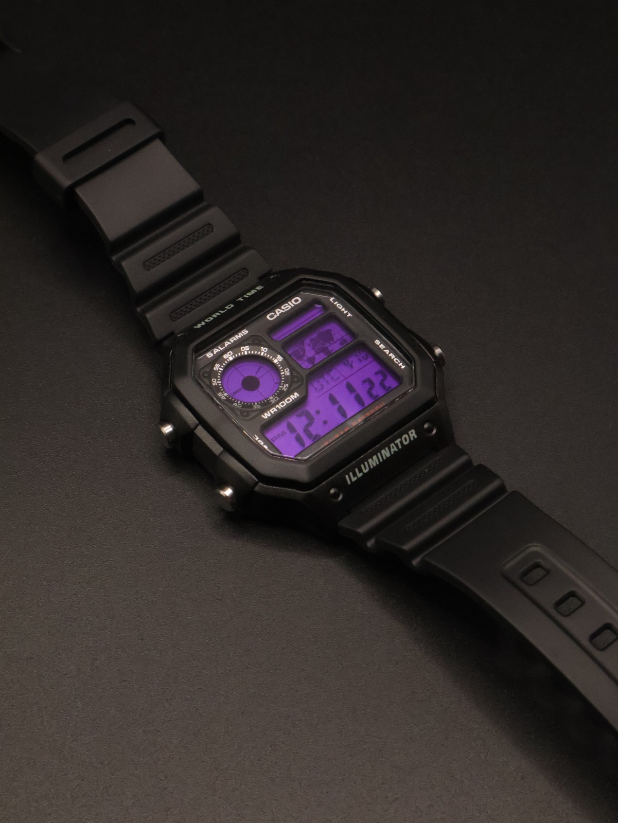 “Dark Matter” | Casio World Time Illuminator | Royale | AE-1200WH | 🟣 | Custom