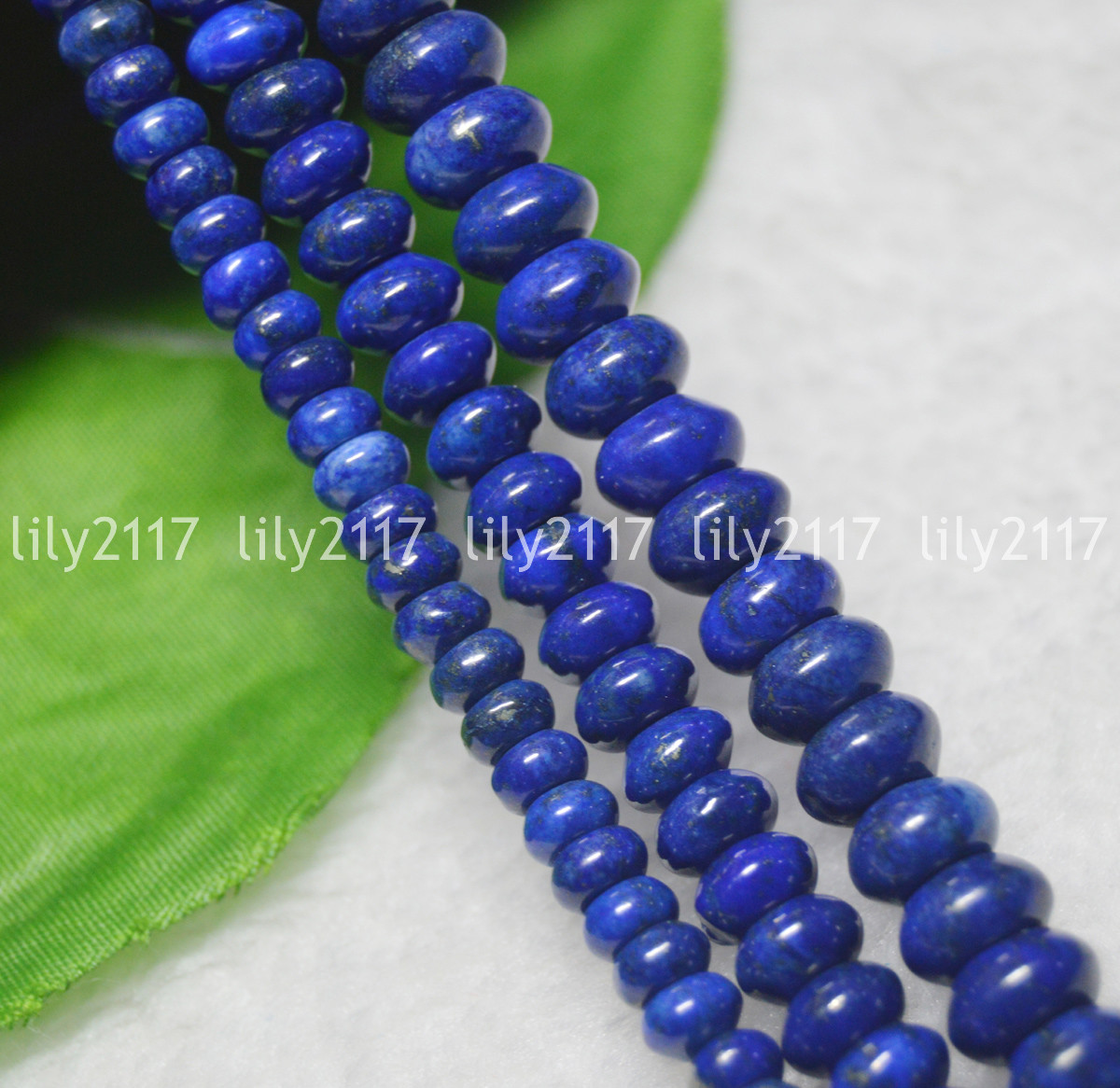 Wholesale Natural Rondelle Blue lapis lazuli Gems Loose Bead 15″ 4×6/5×8/6x10mm