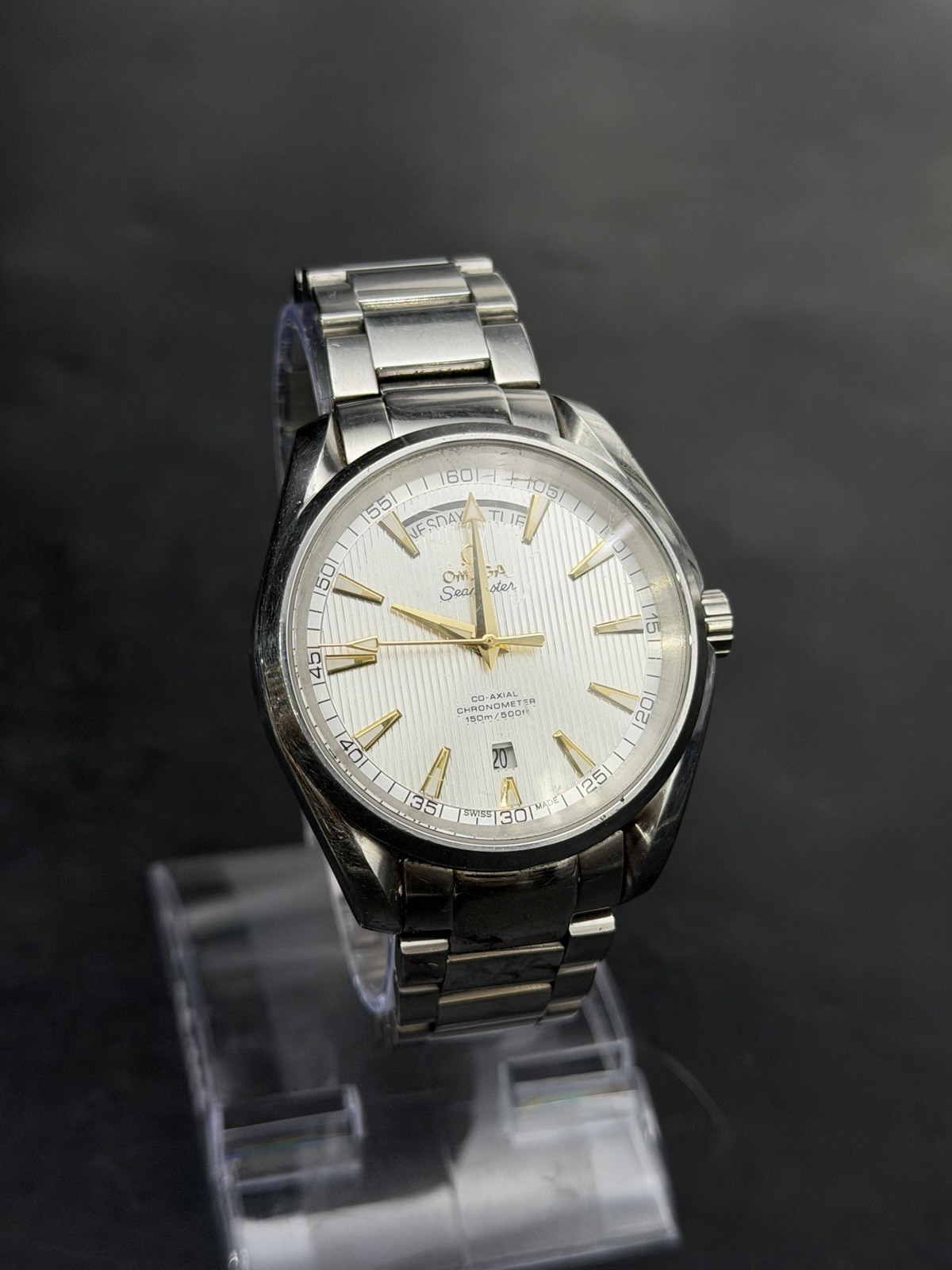 USED Omega Day Date Seamaster Aqua Terra 150M Steel/Silver Dial 42mm Men’s Watch