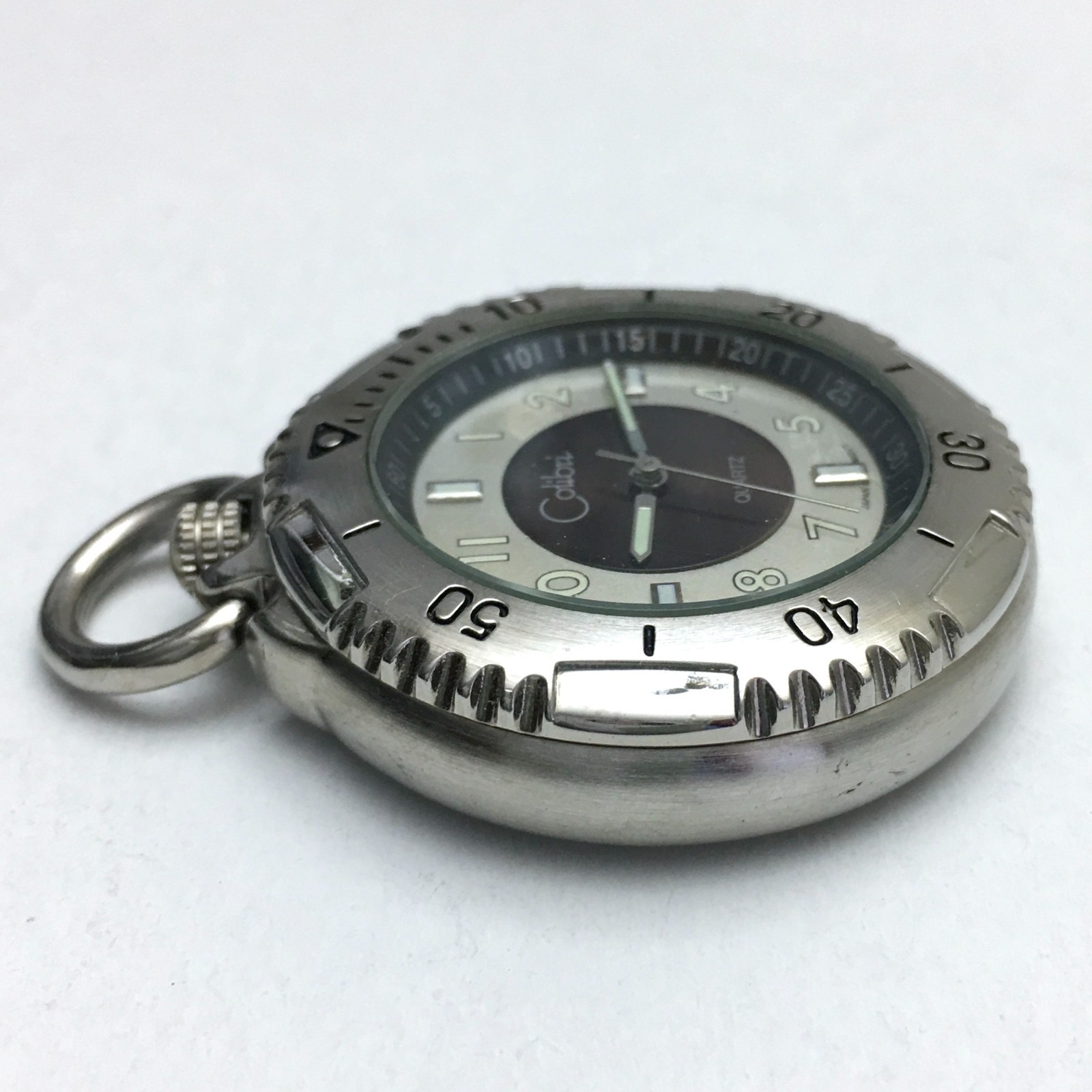 Colibri Quartz Pocket Watch Silver Tone Small Size Open Face Tested See Video