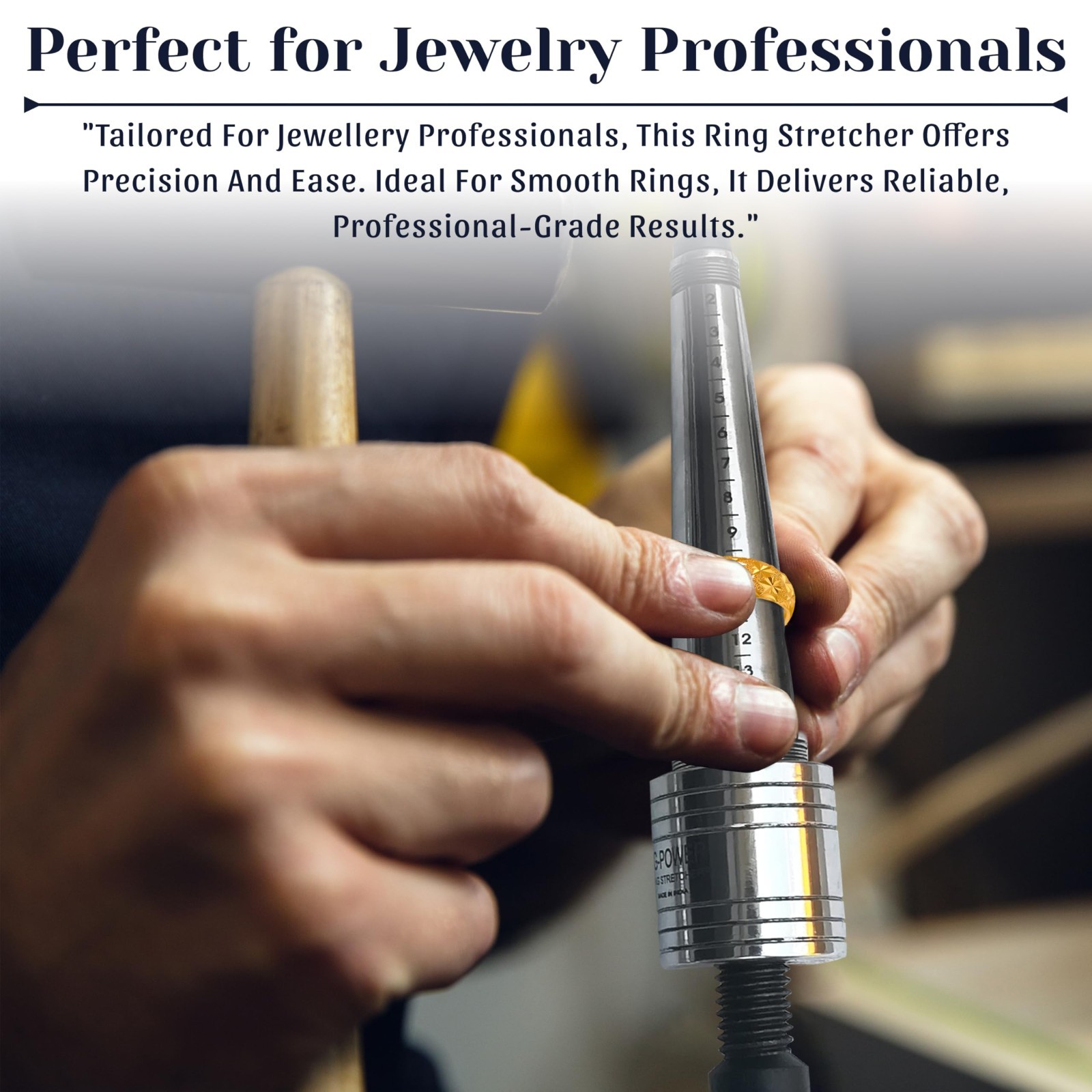 Manual Ring Stretcher & Adjuster Tool for Jewelry Making – Sizes 2-14, Expands M