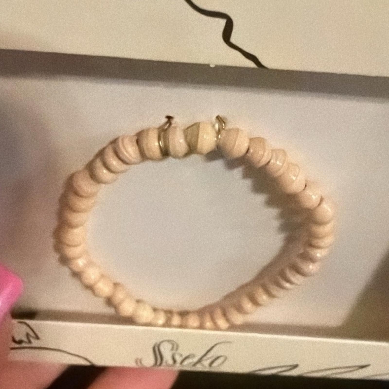 SSEKO Chic Cream Beaded Bracelet with Charm