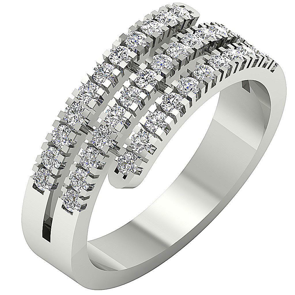 VVS1 F 0.90 Ct Natural Diamond Right Hand Anniversary Ring 14K Rose Gold 7.80MM