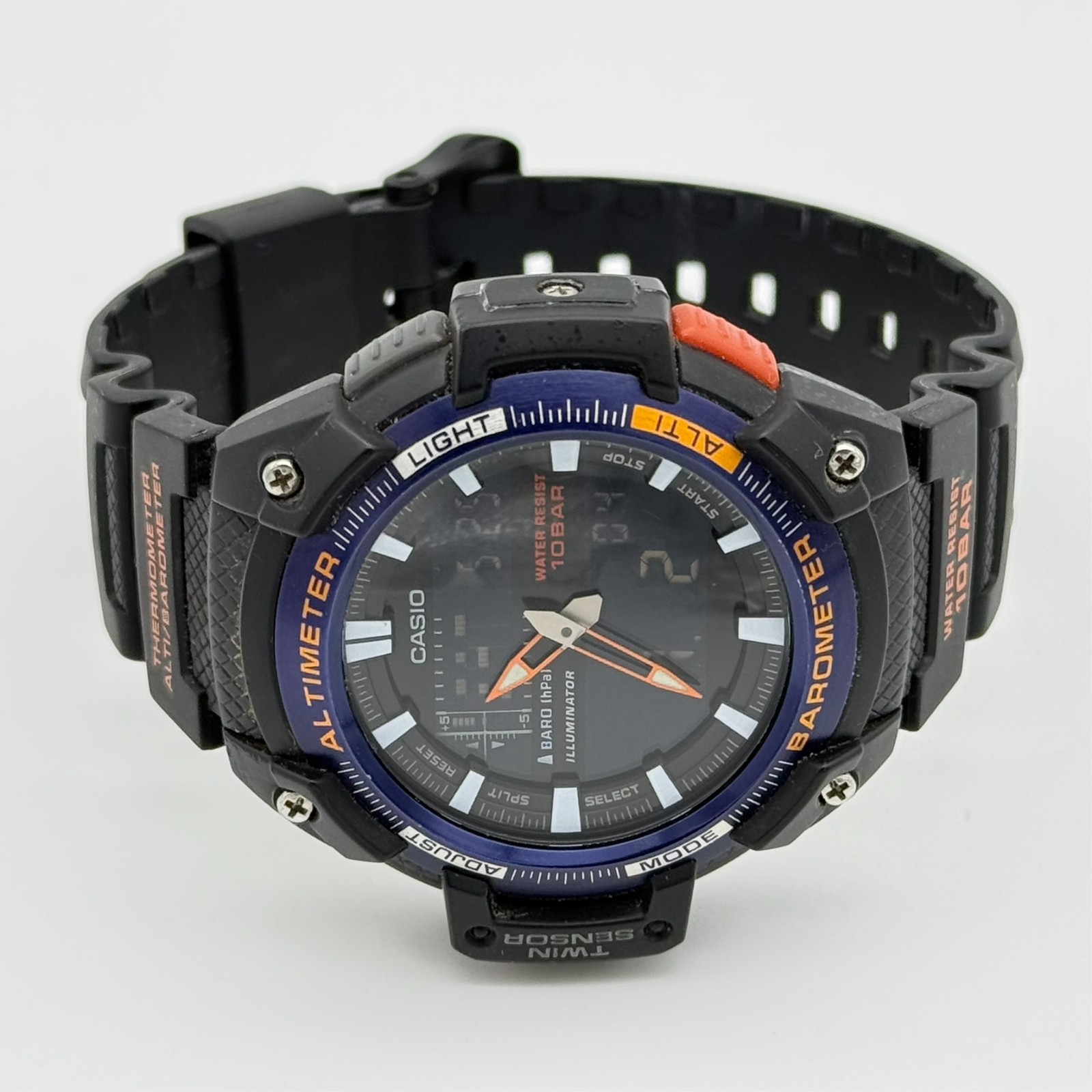 Men’s CASIO Twin Sensor Altimeter/Barometer Analog-Digital Watch, 5450, SGW-450H