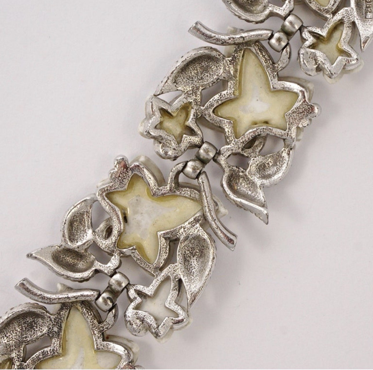 1950’s Marcel Boucher Silver Glass Garden Ivy Leaf Necklace
