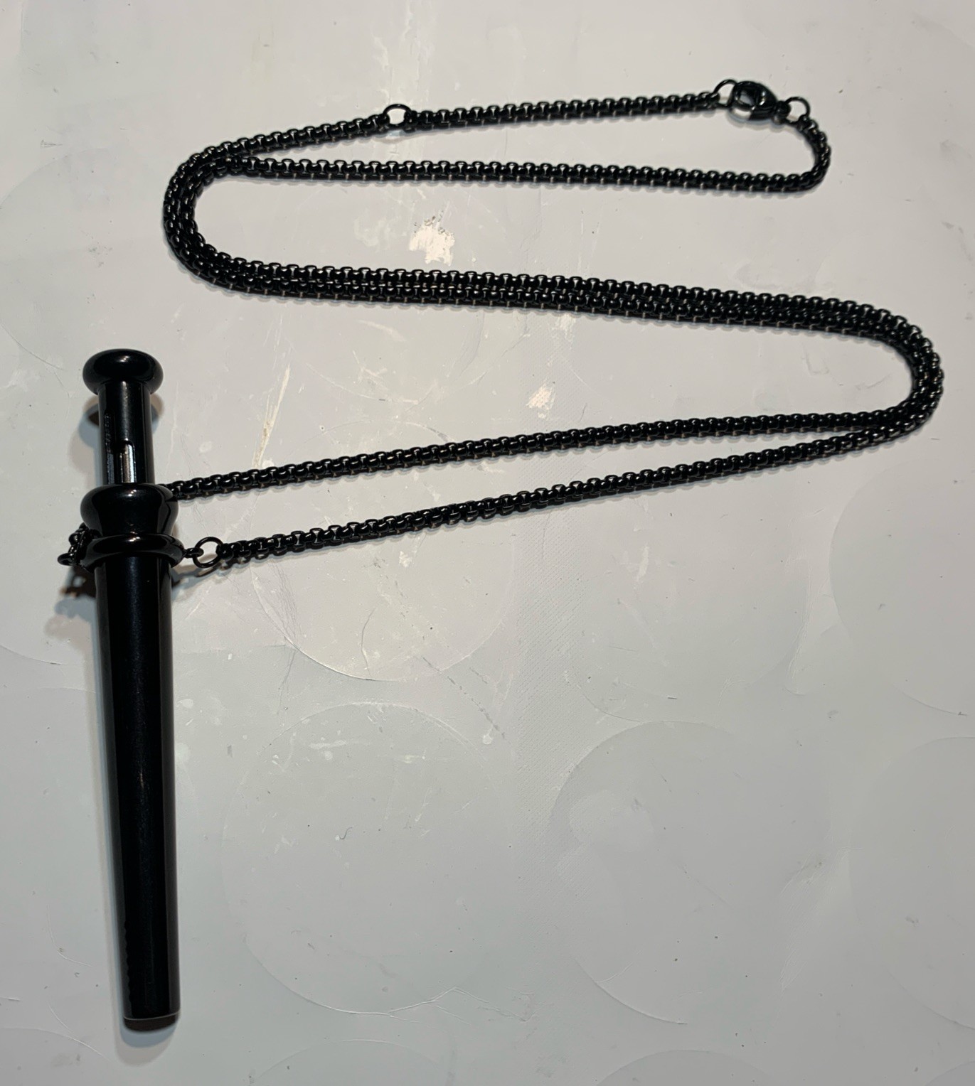 Bump Straw Pendant With Necklace Snuff Tool Full Size SNOGO Clone In Black NEW