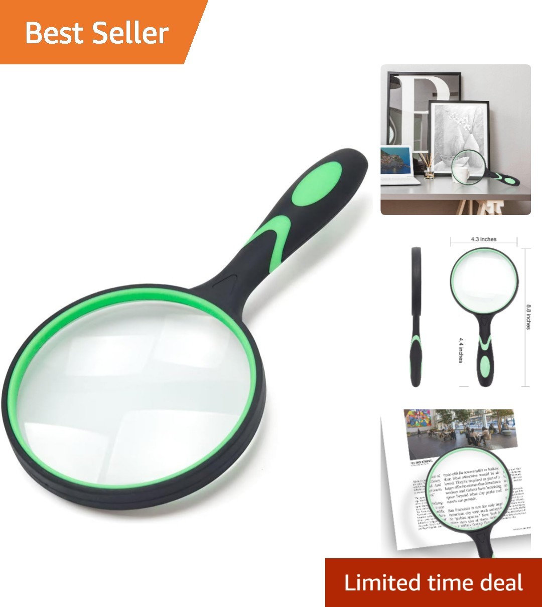 5X Real Glass Magnifier with Ergonomic Handle – Perfect for Classroom Science