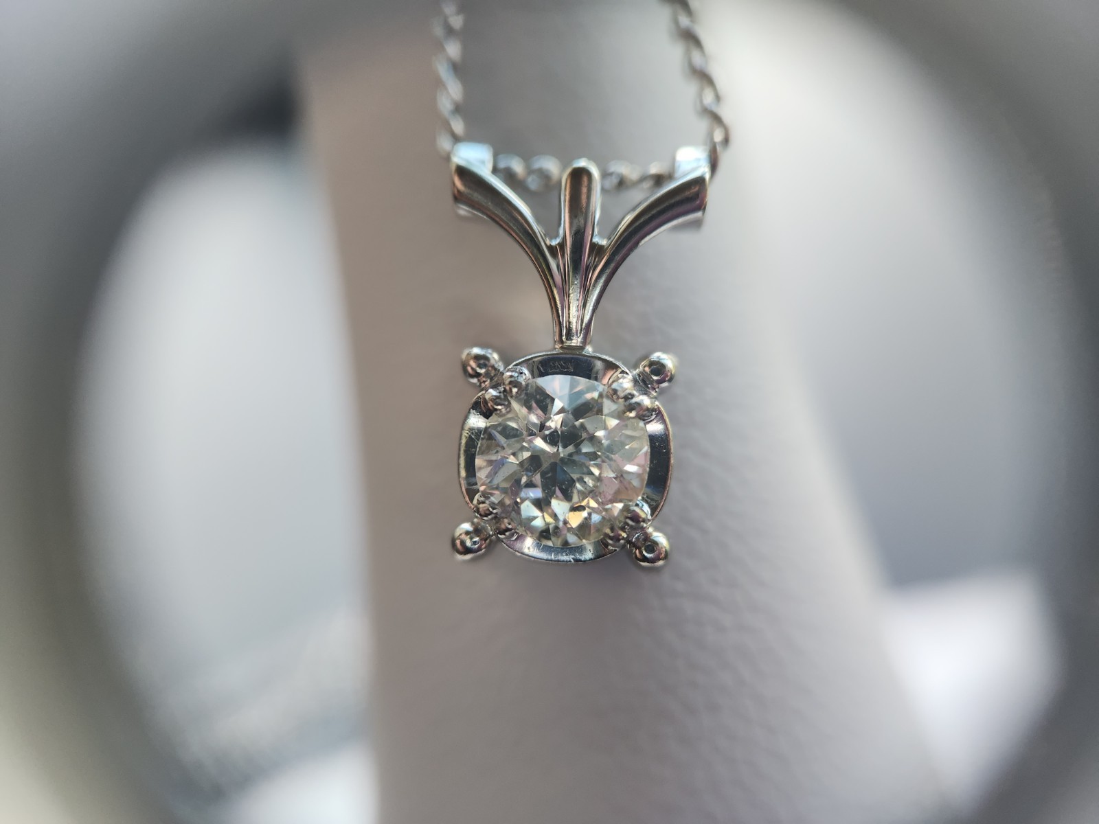 JABEL 18k Old European Cut Diamond Pendant