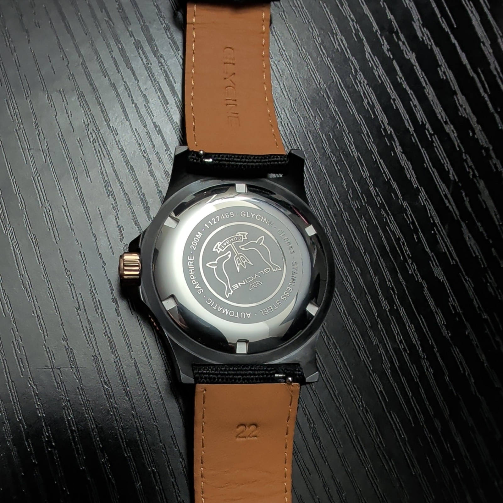 Glycine Combat Sub Automatic Black Dial Men’s Nylon Watch GL0093