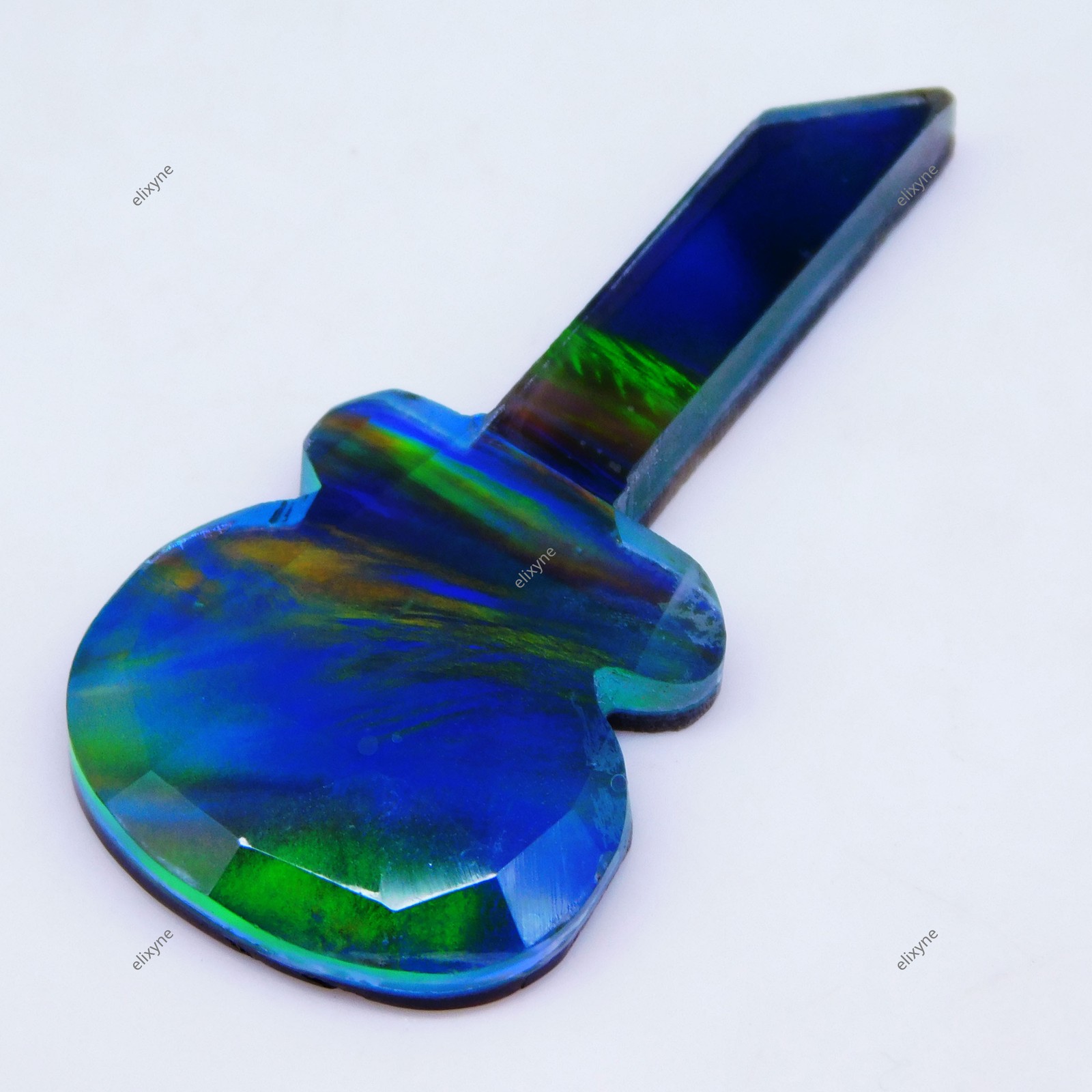 Untreated Natural 21.25 Ct Fire Opal Doublet Guitar Cut Certified Loose Gemstone