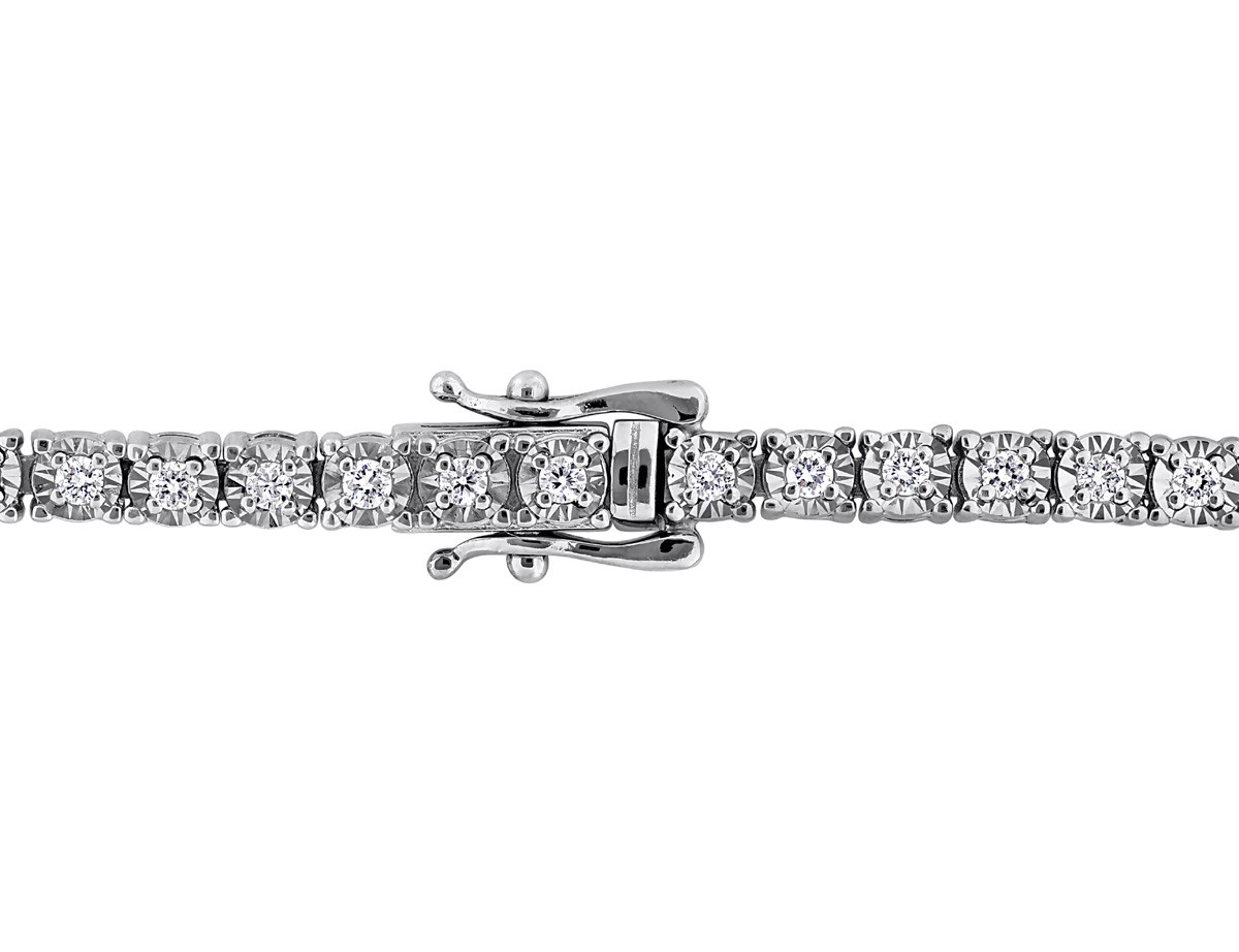 7/8 Carat (ctw VS1-VS2, G-H) Lab Grown Diamond Bracelet 14K White Gold (7 inche)