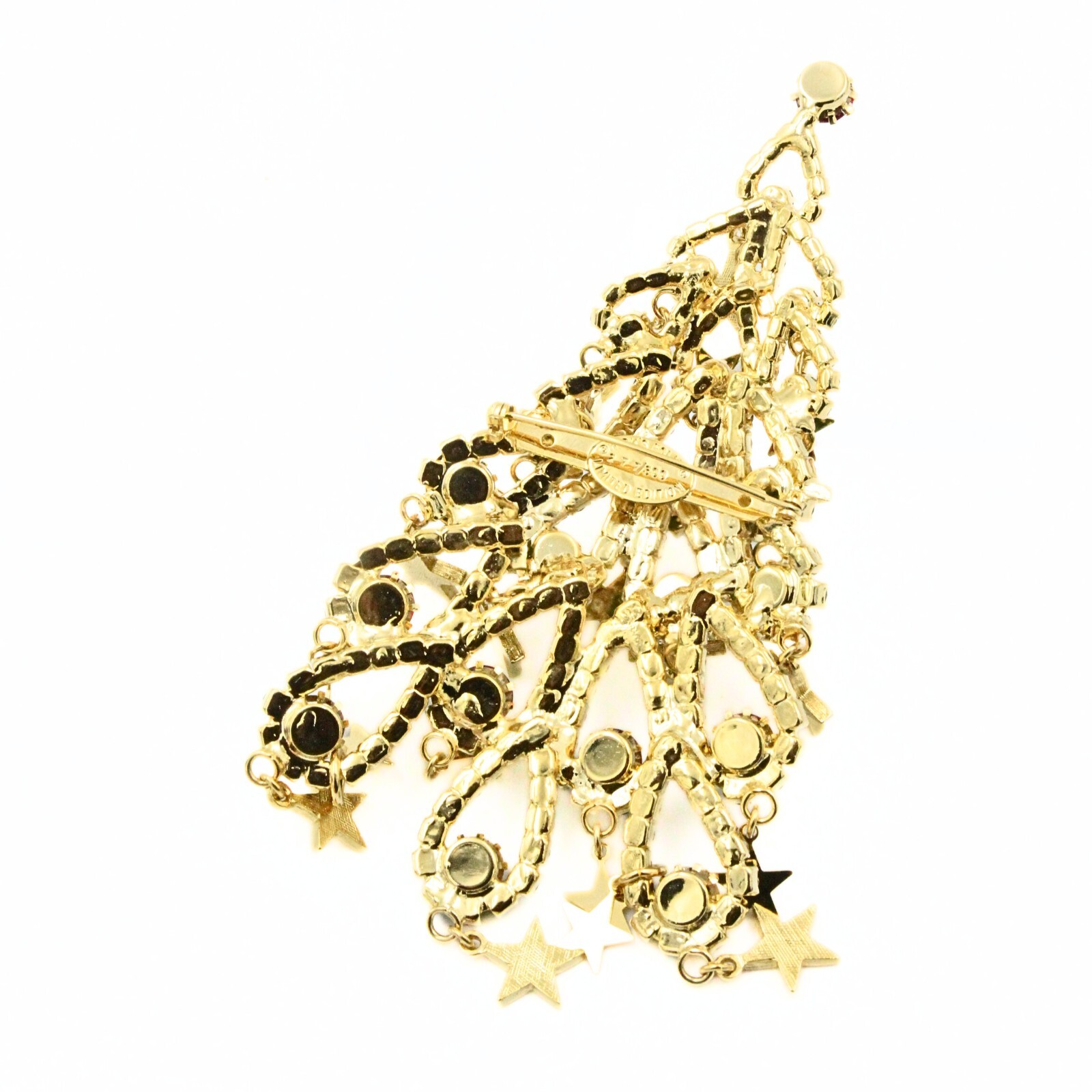 Kirks Folly LTD 244/300 Christmas Tree Red Green Gold Dangle Large Brooch