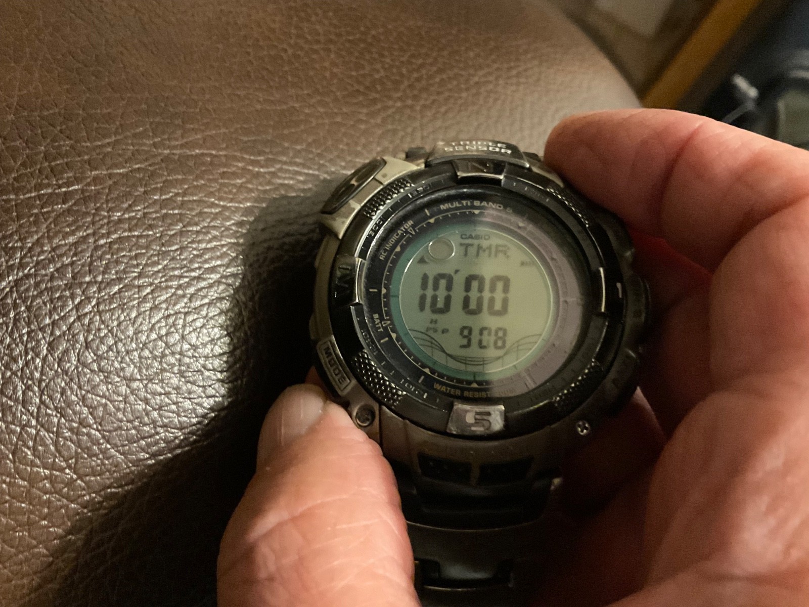 Casio Pathfinder PAW-1500T Solar Muti-Band, Triple Sensor, Tide, Titanium Band