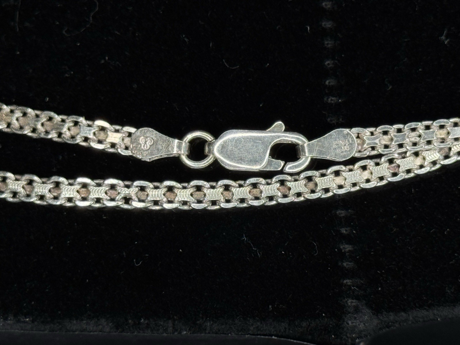 Sterling Silver Bismark Chain Necklace 3.1mm 15.54g Lobster Clasp 36” 925 IBB
