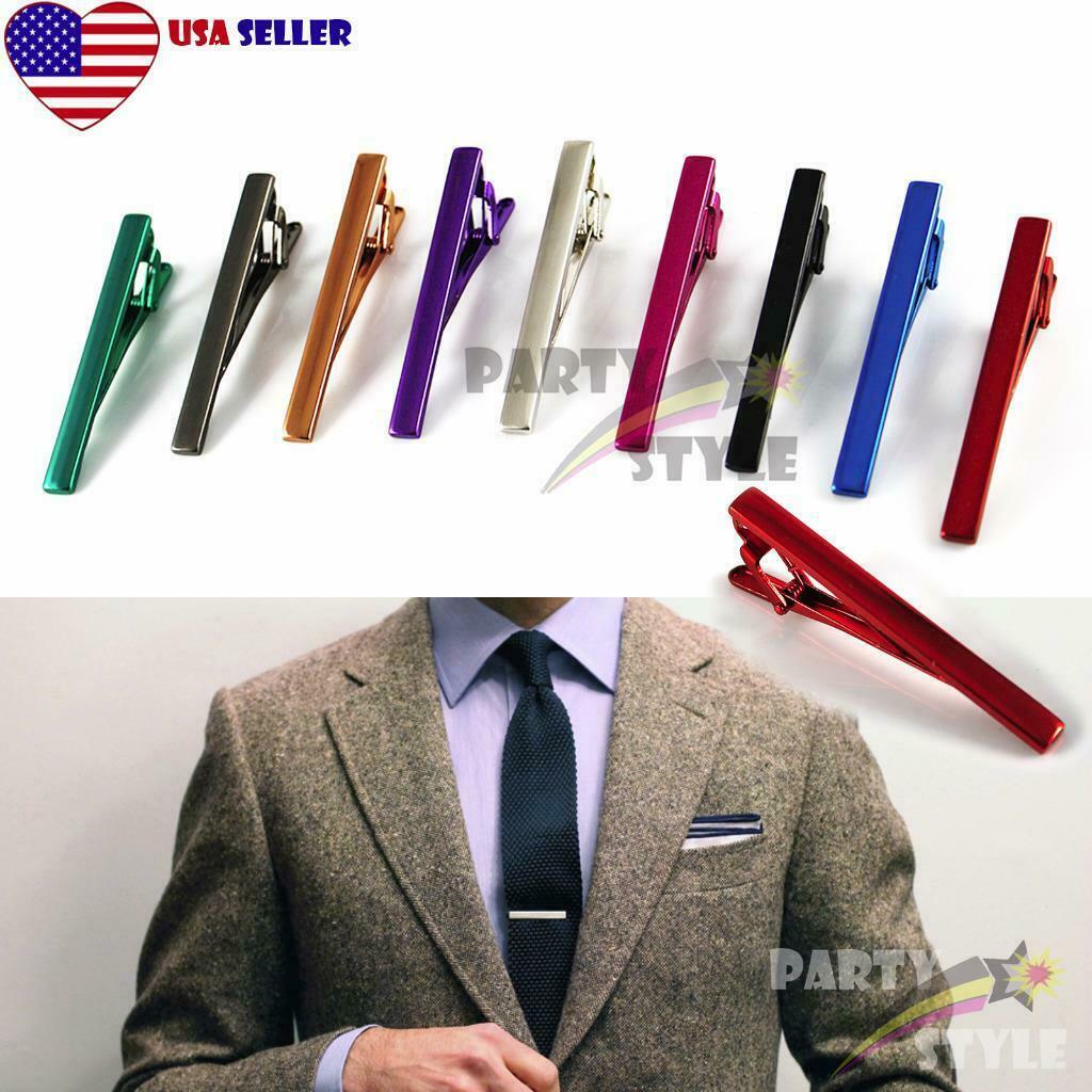 Gentleman Mens Metal Simple Necktie Tie Bar Clasp Clip Clamp Pin Party Wedding