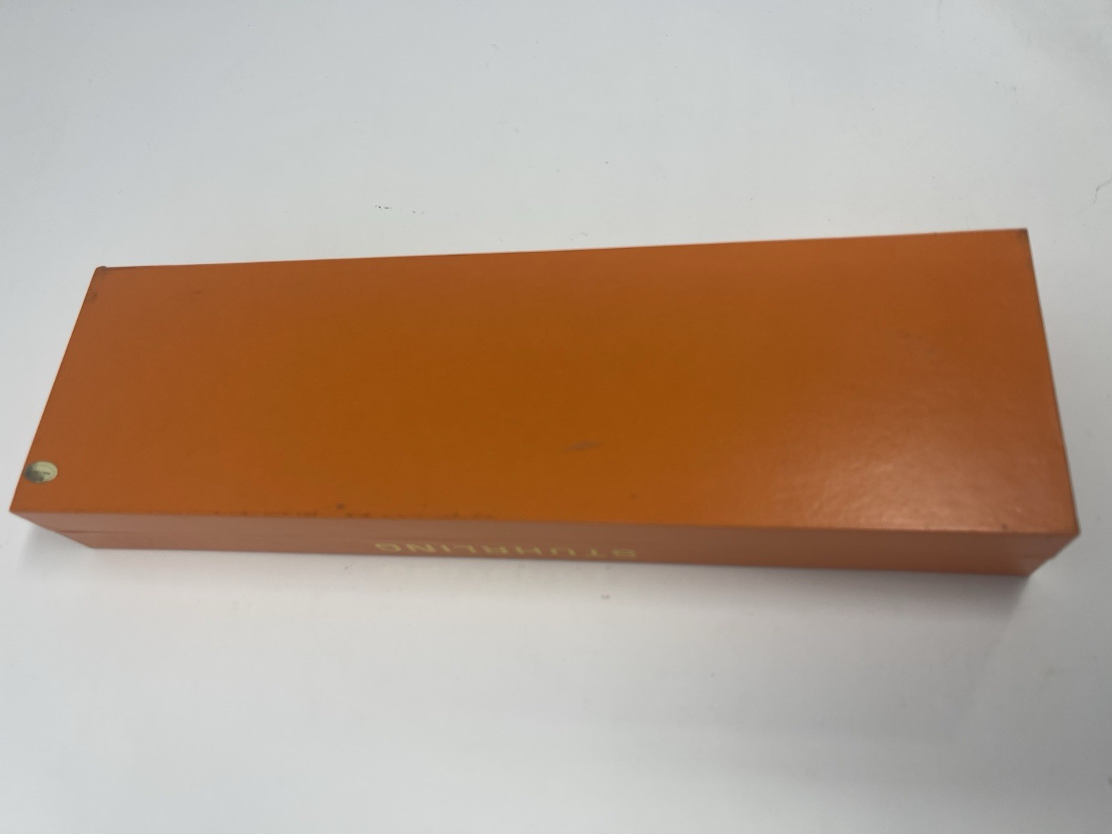Stührling Original Watch Box Case Orange Gold Logo w/ Inserts & Cloth – No Watch