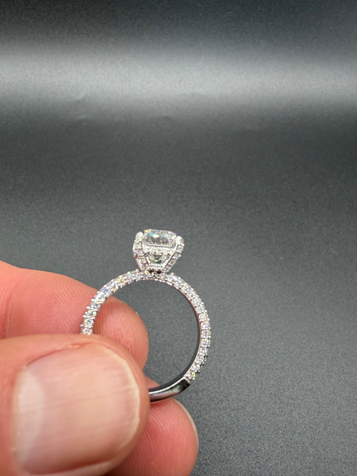 lab created diamond engagement ring 14k white gold