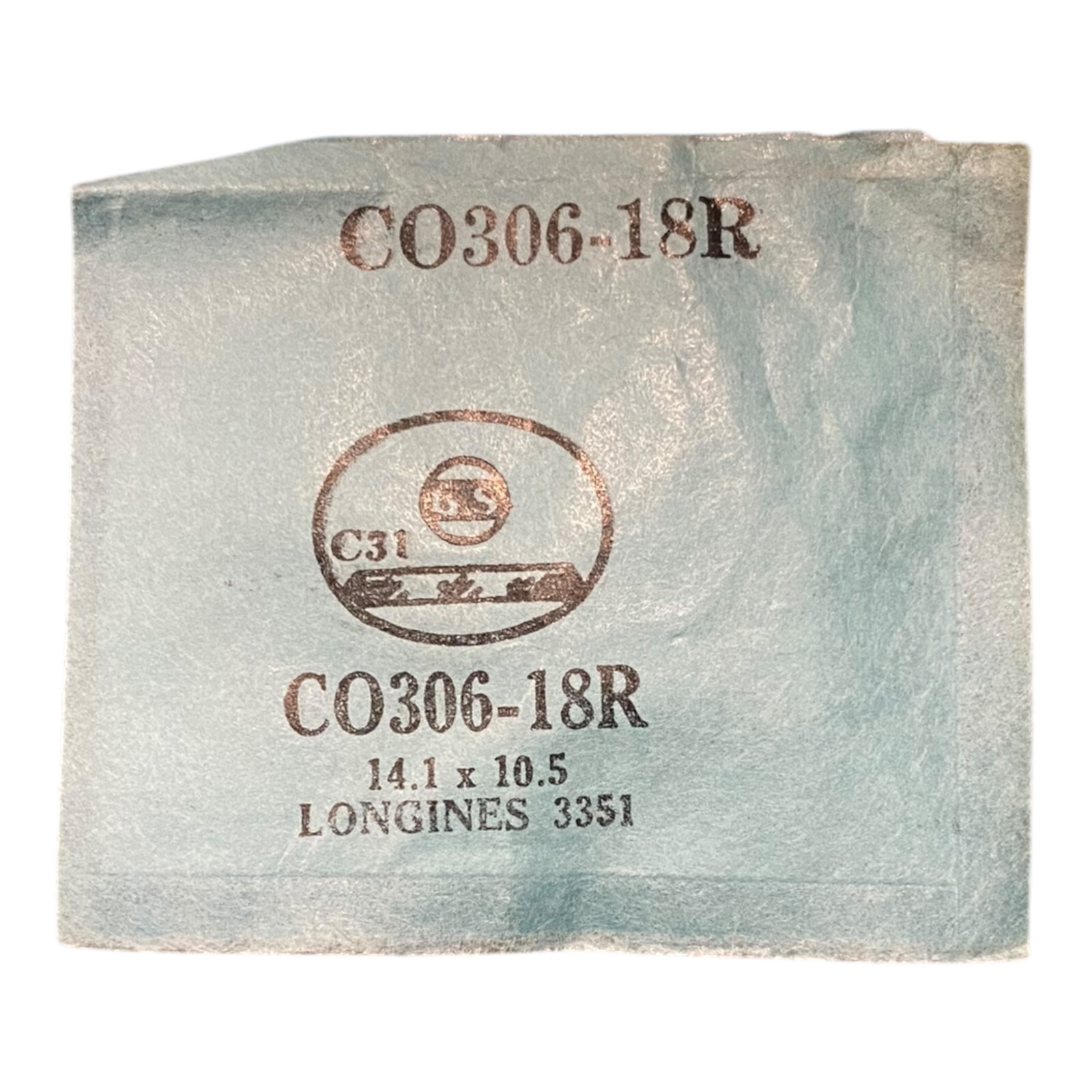 Germanow-Simon Mach (GS) CO306-18R Watch Crystal 14.1×10.5 NOS Part Longines