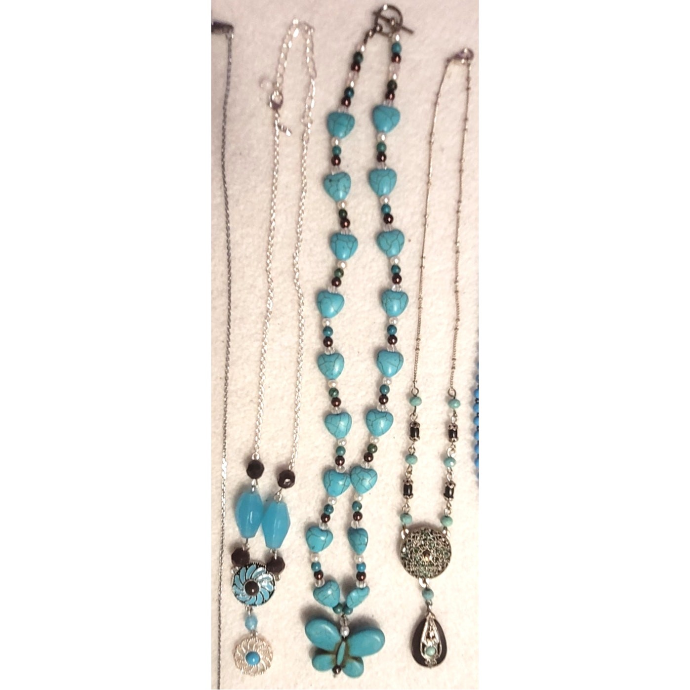 10 Pc Faux Turquoise Jewelry Lot Necklaces Ring Pendants Michael Kors, SAQ, NR