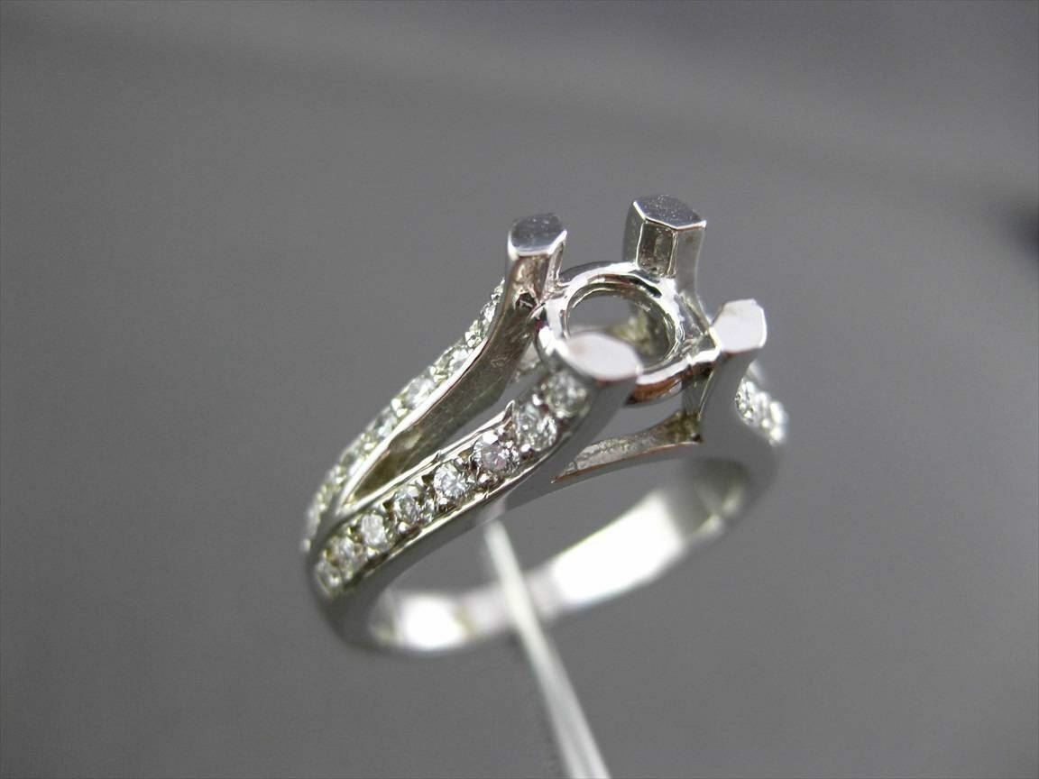 ESTATE .64CT DIAMOND 14K WHITE GOLD 3D TENSION SEMI MOUNT ENGAGEMENT RING #17691