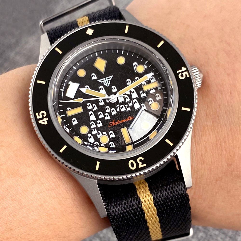 Tandorio 40mm Retro Domed Sapphire Lume Automatic Japan NH35 Men Watch 20ATM