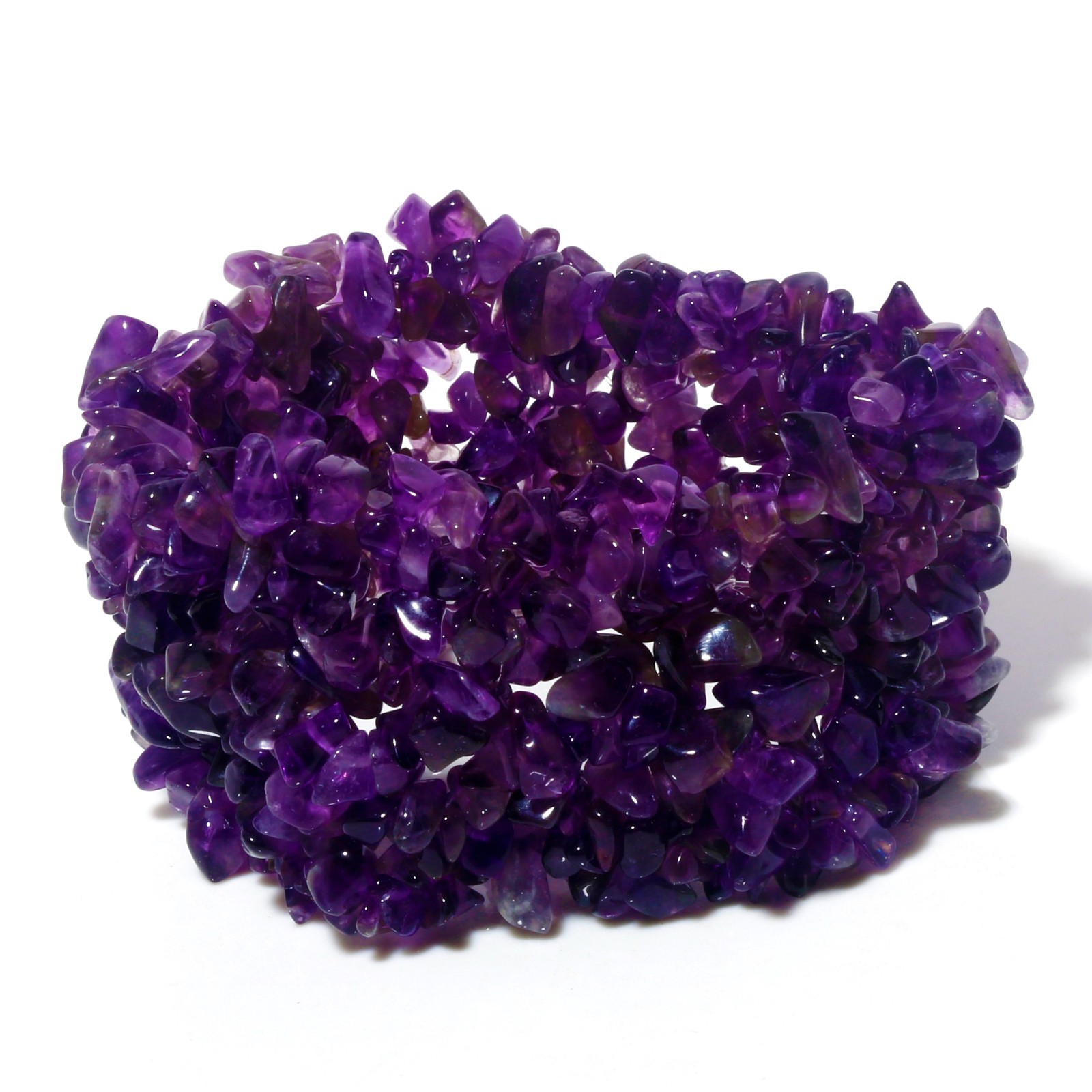 Natural Gemstone Chip Stretch Bracelet 7.5″ Multi Strand Choose Stone