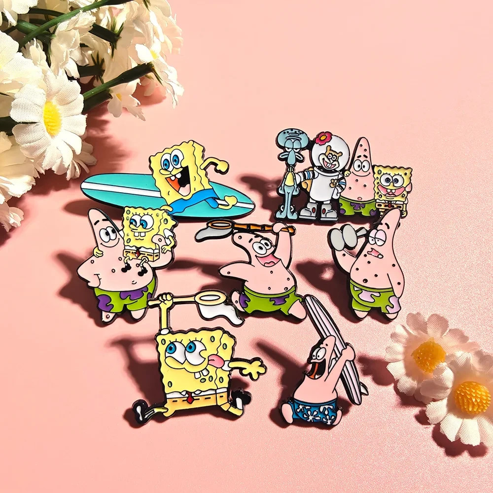SpongeBob Squarepants And Friends Metal/Enamel Pin Set Of 7 #2 Set
