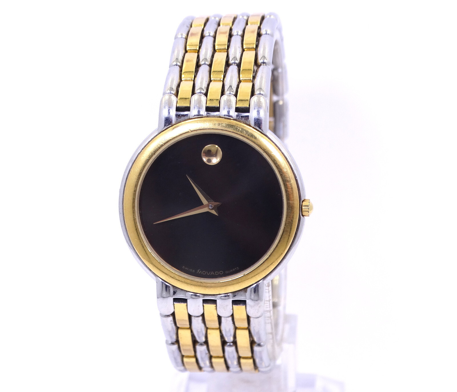 MOVADO MUSEUM SWISS QUARTZ WATCH TWO TONED 81-19-865 774790 APPROX. 7-1/2 INCHES