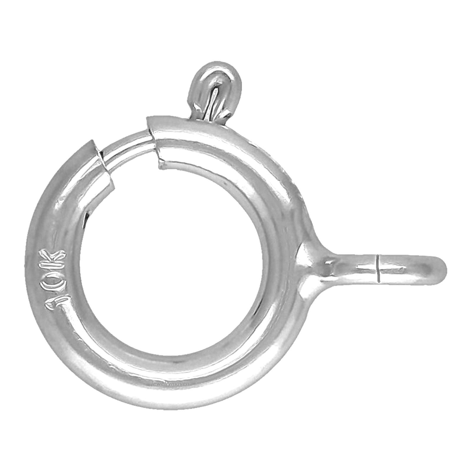 5.5mm 10k STANDARD WEIGHT Solid White Gold Spring Ring Clasp OPEN Jump Italy