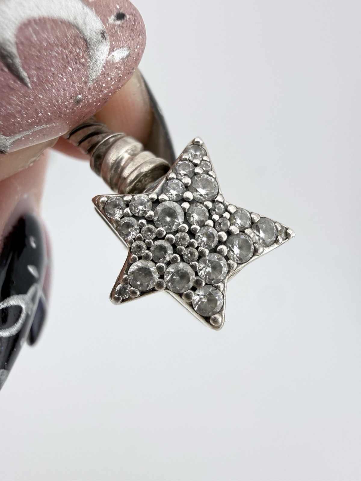 PANDORA ALE 925 STERLING SILVER CZ STAR CLASP 6 3/4” CHARM BRACELET K777D
