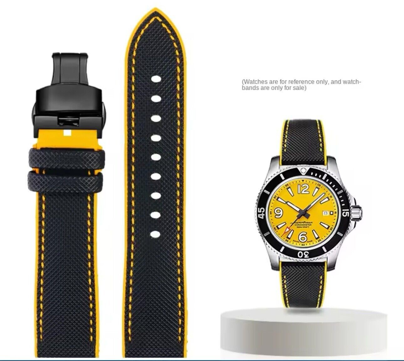 20/21/22/24mm Nylon Pattern Rubber Strap For TAG HEUER F1 Breitling Superocean