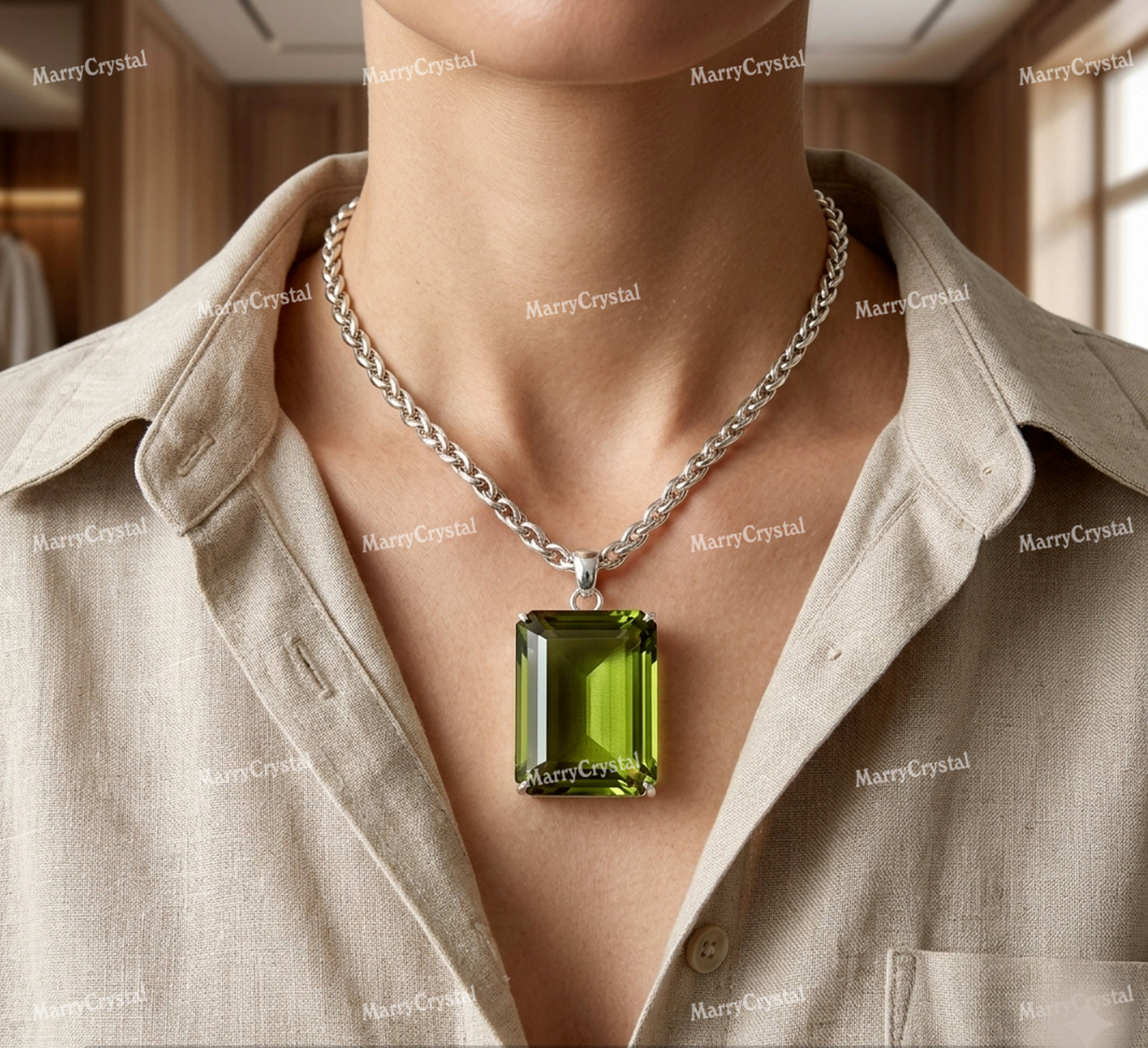 Color Changing Zultanite Glass German Silver With 18″ Chain Loose Gemstone