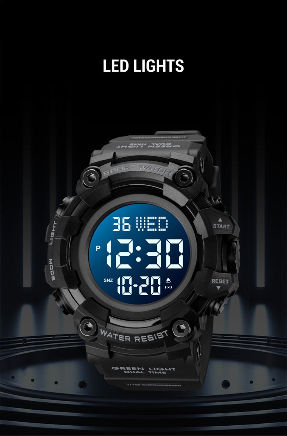 SKMEI Sport Watches Men Outdoor Digital Watch LED Alarm Stopwatch Boy Wristwatch