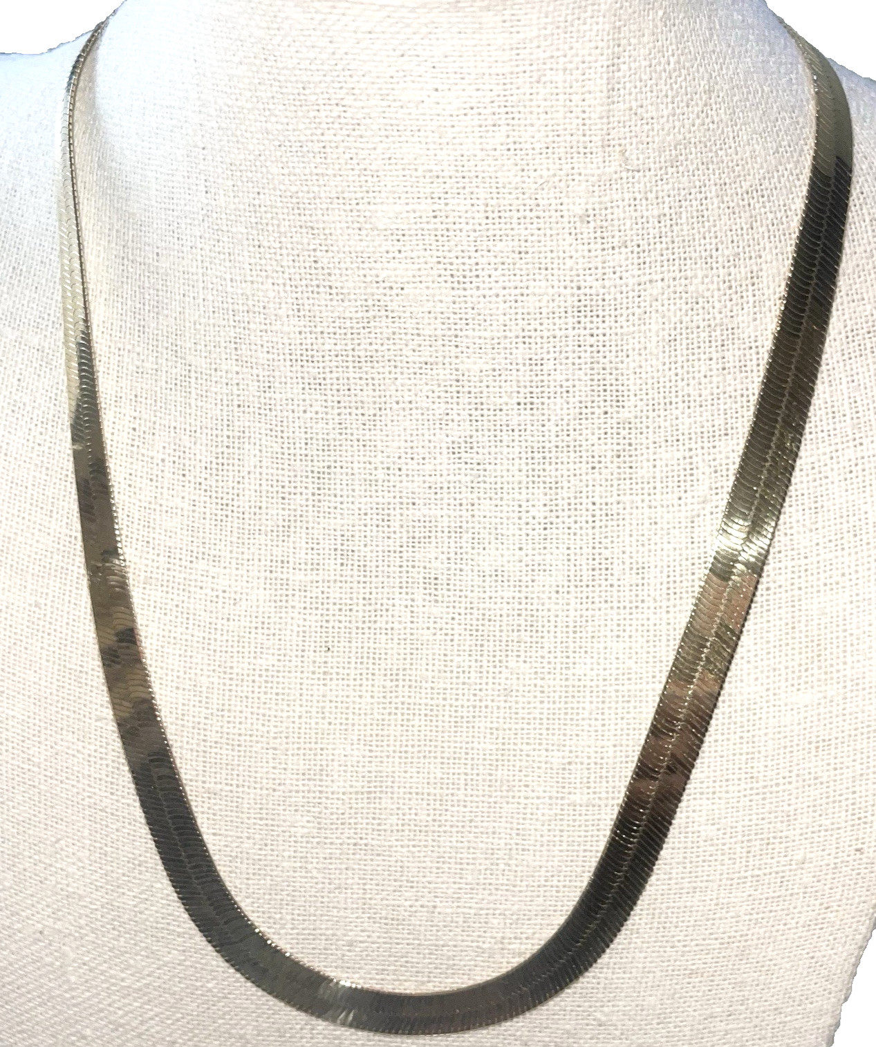VTG 925 Milor Vermeil Herringbone Necklace 20″ Vermeil Sterling Silver 23.9Gr☚👀