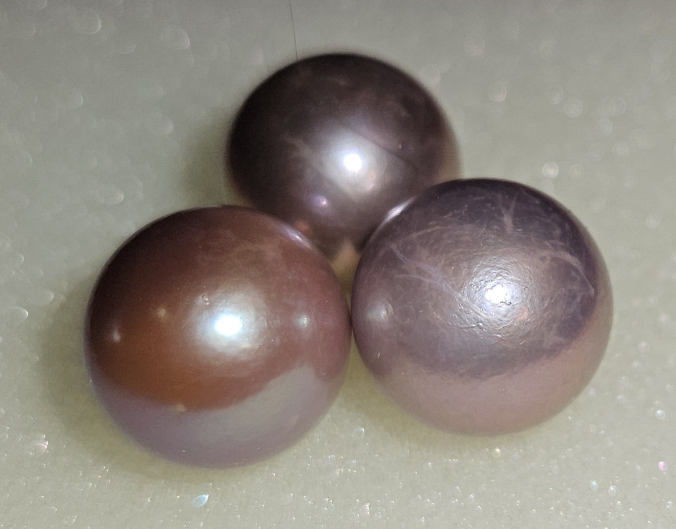 3 DRAGONBALL Natural Freshwater Pearl Light Purple 13.2 13.3 13.4mm Beautiful!!
