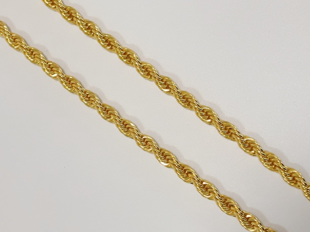 18K Yellow Gold 8mm Rope Chain Link Necklace Bracelet Mens Women 28″